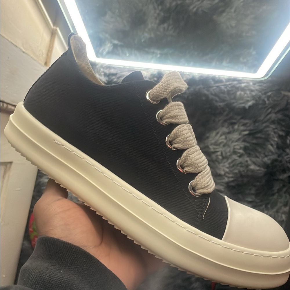 Rick Owens DRKSHDW Jumbo Lace Denim Low 'Black Milk'